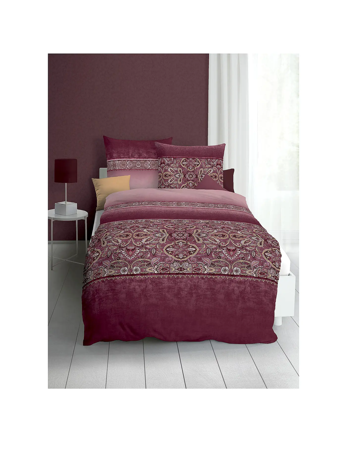 KAEPPEL | Flanell Bettwäsche 70x90cm/140x200cm KAYA Aubergine | 